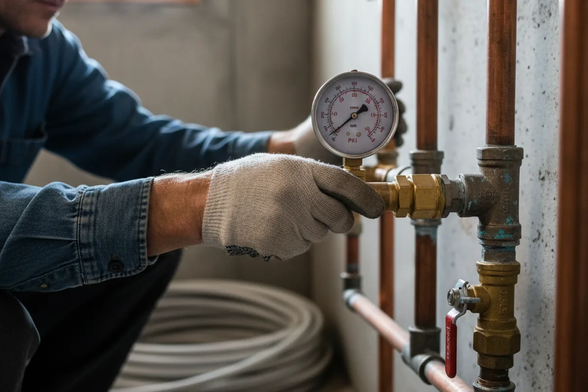 Pressure testing a repaired line during Water Line Repair in Wetumpka
